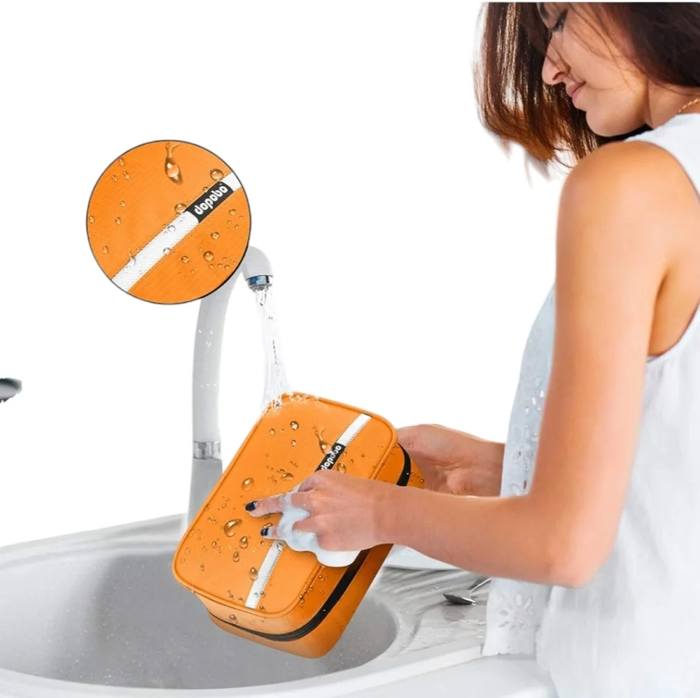 Travel Toiletry Bag - Waterproof, Hanging Hook, Portable Organizer for W & M